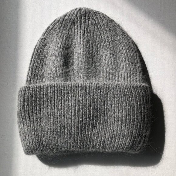 Billy Bamboo Royal Angora Beanie - Mid Grey Mélange - Picture 1 of 4